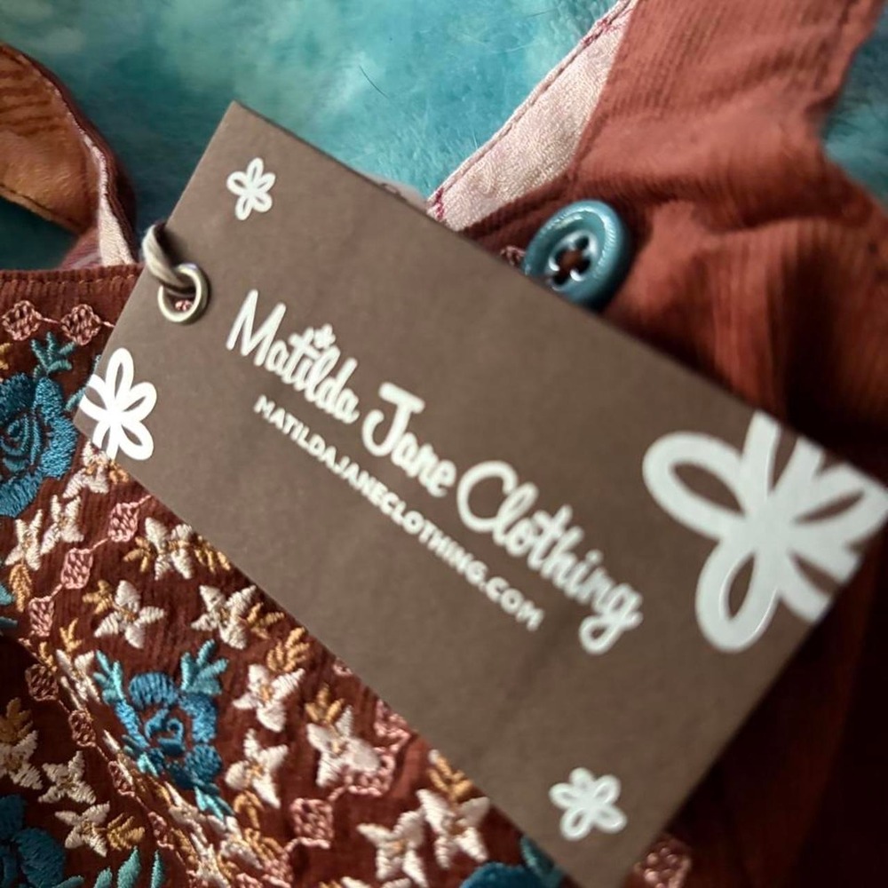 Matilda Jane Brown Corduroy bib overalls,baby - Picture 3 of 5